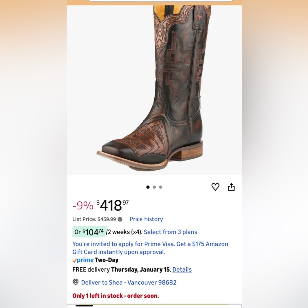 Tin Haul Western Leather Boots - Brown - Picture 3 of 11